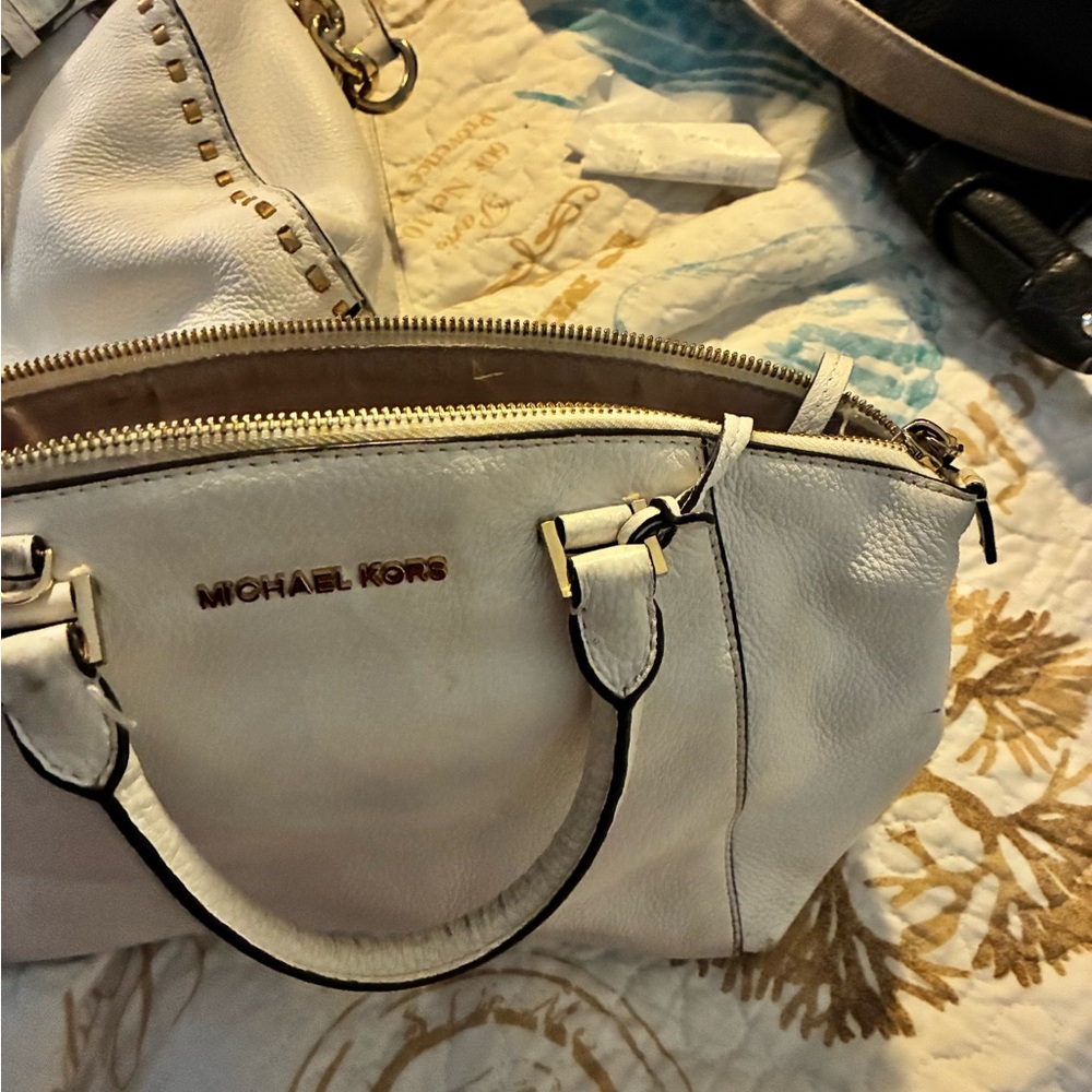 Michael Kors Cream Satchel Bag